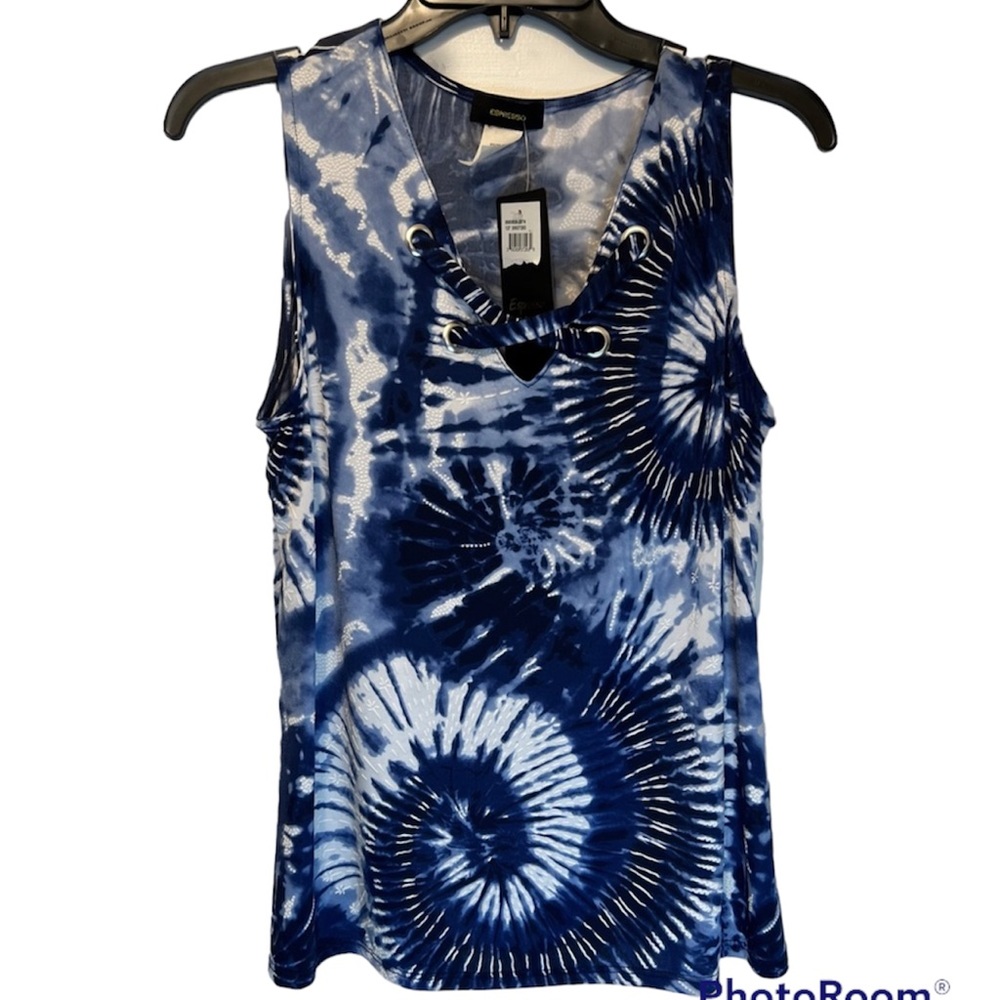 NWT espresso tie die pop over shirt